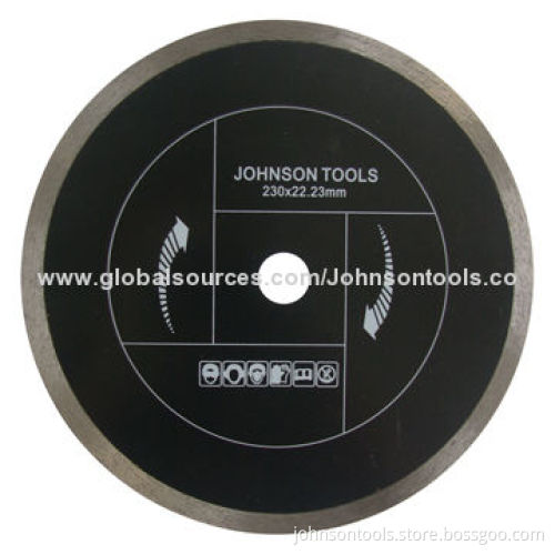 230mm sintered continuous diamond saw blade, fast cutting, no chipping